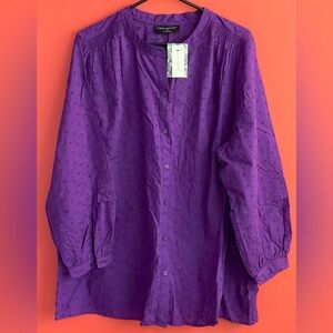 Purple Blouse with mandarin collar & 3/4 Sleeves
Lane Bryant Plus Size 20W